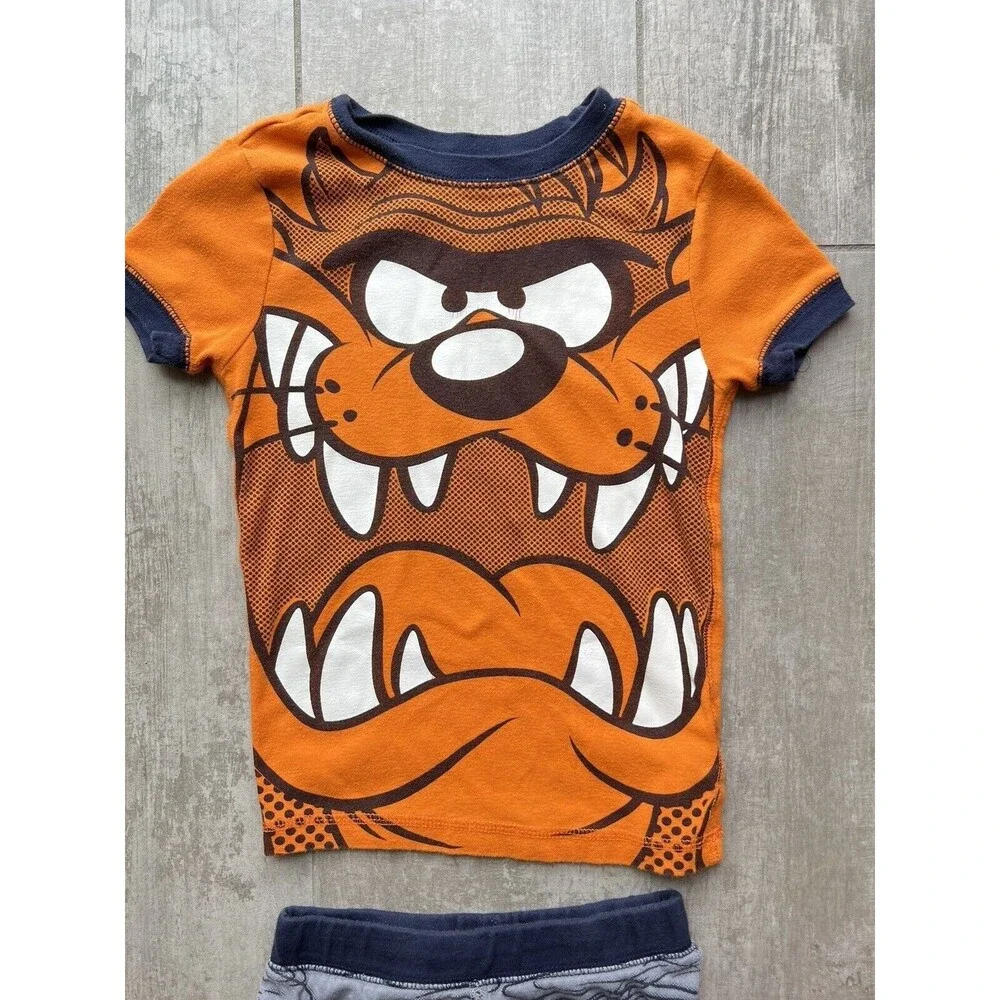 Gap Kids Boys Looney Tunes Taz Tasmanian Devil 2 Piece Pjs Pajamas Set Sleep 6